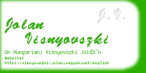 jolan visnyovszki business card